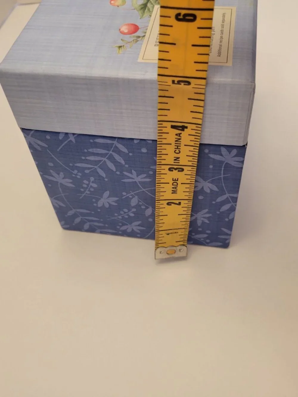 Hallmark Refillable Recipe Box Botanical Butterfly Blue w/ Cards & Dividers